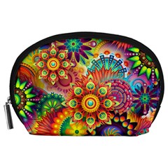 Colorful Abstract Background Colorful Accessory Pouches (Large) 