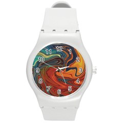 Creativity Abstract Art Round Plastic Sport Watch (M)