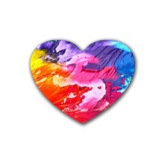 Abstract Art Background Paint Rubber Coaster (heart)  by Nexatart