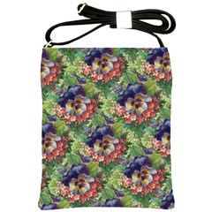 Background Square Flower Vintage Shoulder Sling Bags by Nexatart