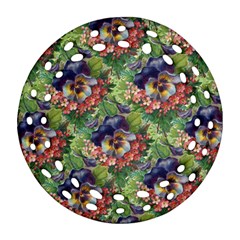 Background Square Flower Vintage Round Filigree Ornament (two Sides) by Nexatart