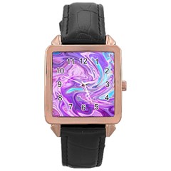 Abstract Art Texture Form Pattern Rose Gold Leather Watch  by Nexatart