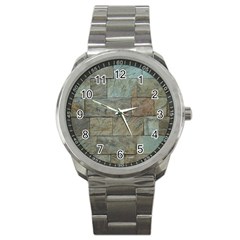 Wall Stone Granite Brick Solid Sport Metal Watch by Nexatart