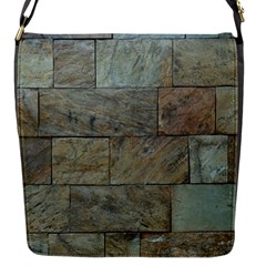 Wall Stone Granite Brick Solid Flap Messenger Bag (s) by Nexatart
