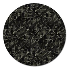Abstract Collage Patchwork Pattern Magnet 5  (round) by dflcprints