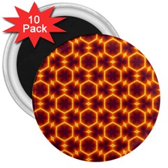 Black And Orange Diamond Pattern 3  Magnets (10 Pack)  by Fractalsandkaleidoscopes