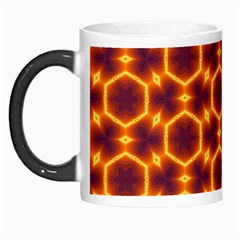 Black And Orange Diamond Pattern Morph Mugs by Fractalsandkaleidoscopes