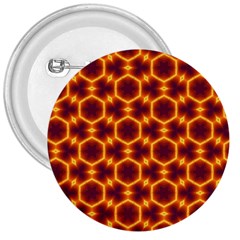 Black And Orange Diamond Pattern 3  Buttons