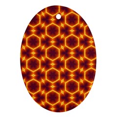 Black And Orange Diamond Pattern Ornament (oval) by Fractalsandkaleidoscopes