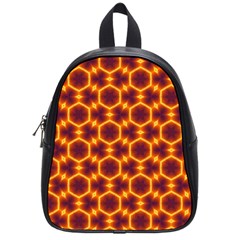 Black And Orange Diamond Pattern School Bag (small) by Fractalsandkaleidoscopes