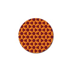 Black And Orange Diamond Pattern Golf Ball Marker by Fractalsandkaleidoscopes