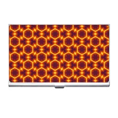 Black And Orange Diamond Pattern Business Card Holders by Fractalsandkaleidoscopes