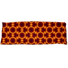 Black And Orange Diamond Pattern Body Pillow Case (dakimakura) by Fractalsandkaleidoscopes