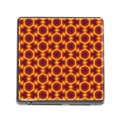 Black And Orange Diamond Pattern Memory Card Reader (square) by Fractalsandkaleidoscopes