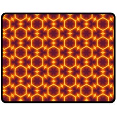 Black And Orange Diamond Pattern Double Sided Fleece Blanket (medium)  by Fractalsandkaleidoscopes