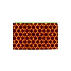 Black And Orange Diamond Pattern Cosmetic Bag (xs) by Fractalsandkaleidoscopes