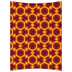 Black And Orange Diamond Pattern Back Support Cushion by Fractalsandkaleidoscopes