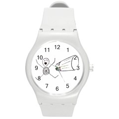 Violence Concept Drawing Illustration Small Round Plastic Sport Watch (m)