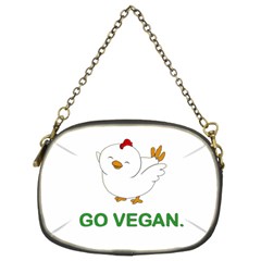 Go Vegan - Cute Chick  Chain Purses (two Sides)  by Valentinaart