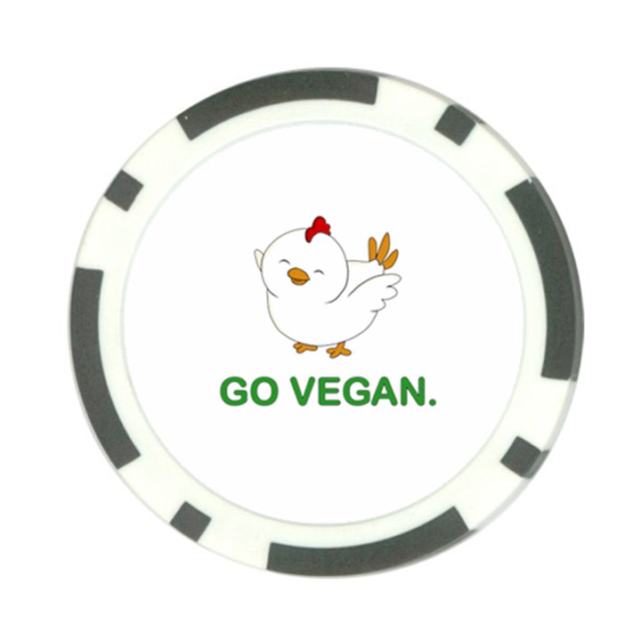 Go Vegan - Cute Chick  Poker Chip Card Guard (10 pack)