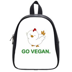 Go Vegan - Cute Chick  School Bag (small) by Valentinaart