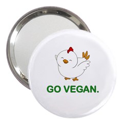 Go Vegan - Cute Chick  3  Handbag Mirrors by Valentinaart