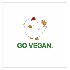 Go Vegan - Cute Chick  Large Satin Scarf (square) by Valentinaart