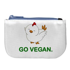 Go Vegan - Cute Chick  Large Coin Purse by Valentinaart