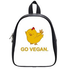 Go Vegan - Cute Chick  School Bag (small) by Valentinaart