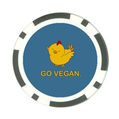 Go Vegan - Cute Chick  Poker Chip Card Guard by Valentinaart