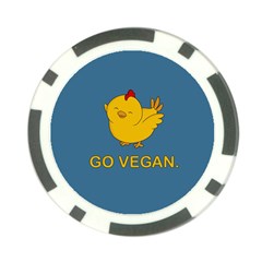 Go Vegan - Cute Chick  Poker Chip Card Guard (10 Pack) by Valentinaart