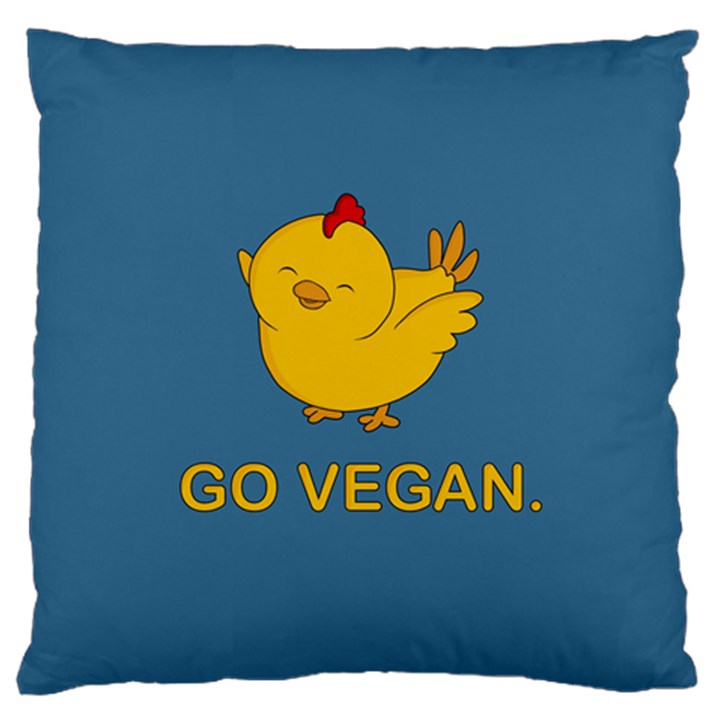 Go Vegan - Cute Chick  Standard Flano Cushion Case (Two Sides)