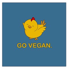 Go Vegan - Cute Chick  Large Satin Scarf (square) by Valentinaart