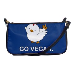 Go Vegan - Cute Chick  Shoulder Clutch Bags by Valentinaart