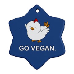 Go Vegan - Cute Chick  Snowflake Ornament (two Sides) by Valentinaart