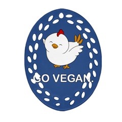 Go Vegan - Cute Chick  Ornament (oval Filigree) by Valentinaart