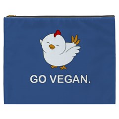 Go Vegan - Cute Chick  Cosmetic Bag (xxxl)  by Valentinaart