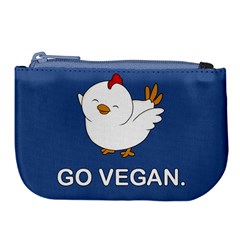 Go Vegan - Cute Chick  Large Coin Purse by Valentinaart