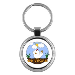 Go Vegan - Cute Chick  Key Chains (round)  by Valentinaart
