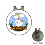 Go Vegan - Cute Chick  Hat Clips with Golf Markers Front