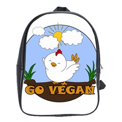 Go Vegan - Cute Chick  School Bag (large) by Valentinaart