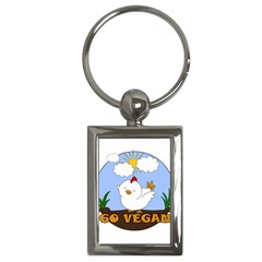 Go Vegan - Cute Chick  Key Chains (rectangle) 