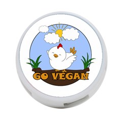 Go Vegan - Cute Chick  4-port Usb Hub (two Sides)  by Valentinaart