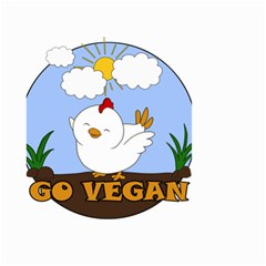 Go Vegan - Cute Chick  Small Garden Flag (two Sides) by Valentinaart