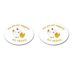 Go Vegan - Cute Chick  Cufflinks (oval)