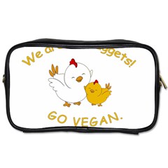 Go Vegan - Cute Chick  Toiletries Bags by Valentinaart