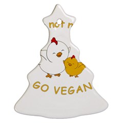 Go Vegan - Cute Chick  Christmas Tree Ornament (two Sides) by Valentinaart