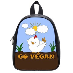 Go Vegan - Cute Chick  School Bag (small) by Valentinaart