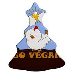 Go Vegan - Cute Chick  Christmas Tree Ornament (two Sides) by Valentinaart
