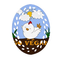 Go Vegan - Cute Chick  Ornament (oval Filigree) by Valentinaart